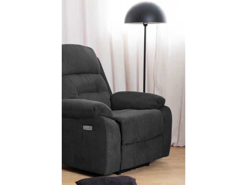 Fotel rozkładany Vansbro szary ciemny - ACTONA